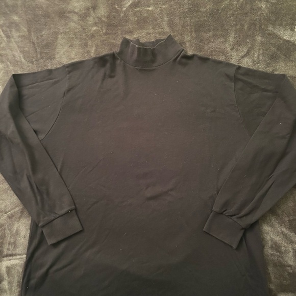 Vintage Lands' End Black Cotton Turtleneck - Picture 2 of 5